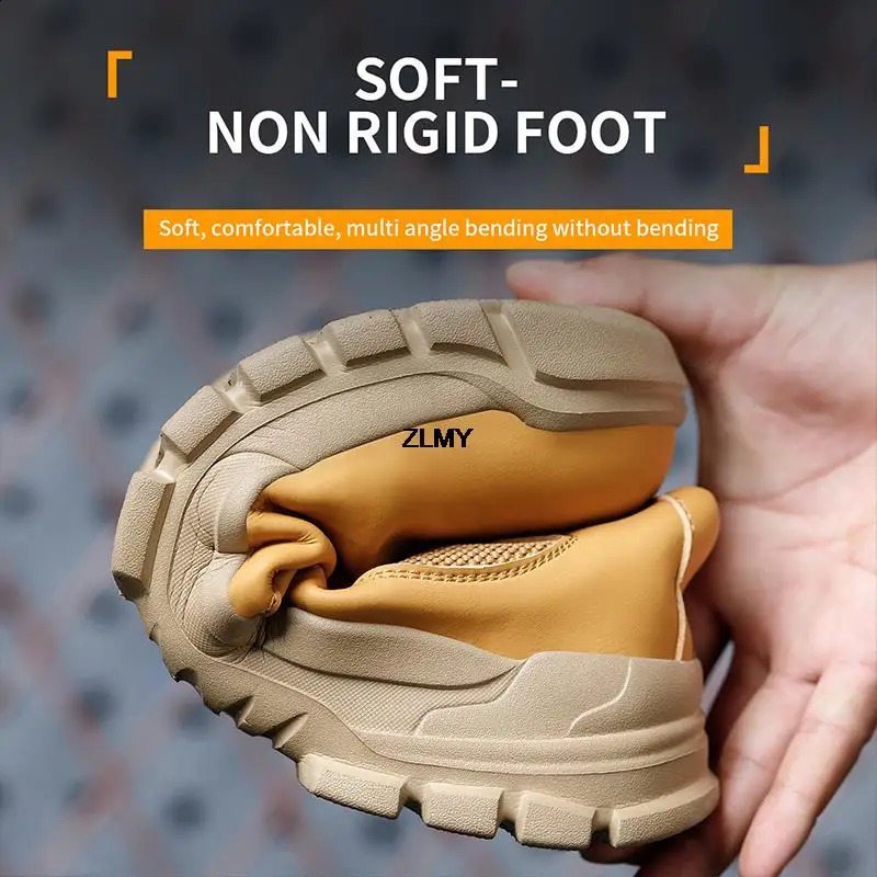 ZLMY Anti-spark Shoes Mens High Top Work Safety Boots Puncture Proof Construction Safety Shoes Men Boots Plus Size 48 240819