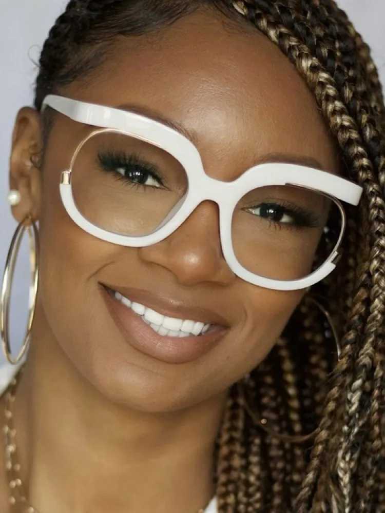 Transparent blue light blocking glasses large glasses frame womens frame anti blue light trend round glasses M240902