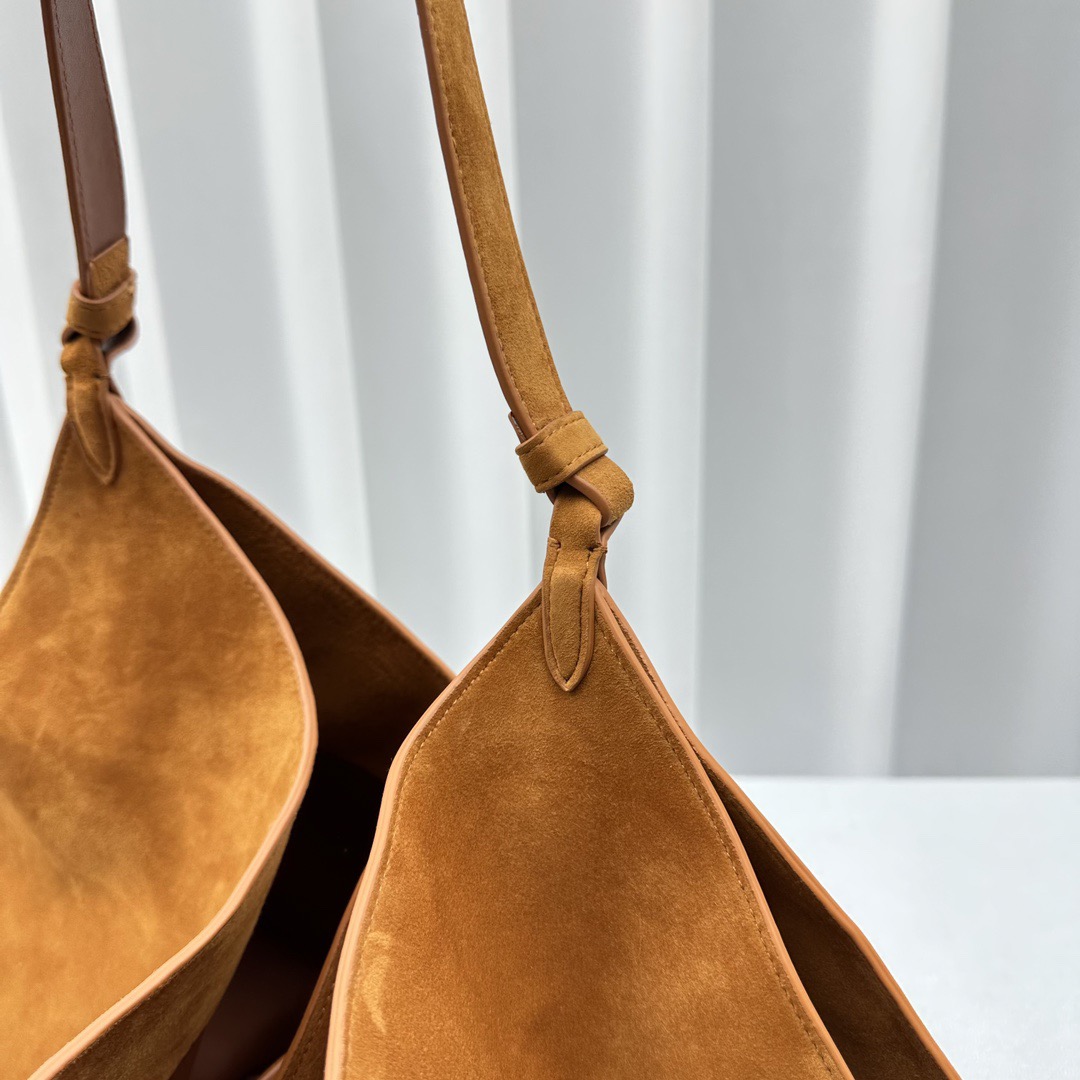 Khaite Lotus tote Autumn Winter Designer Bag Women Suede Tote Large Maxi Handbags Attaches Coin Purse Totes Shoulders Dumpg Bucket Style Genuine Leath