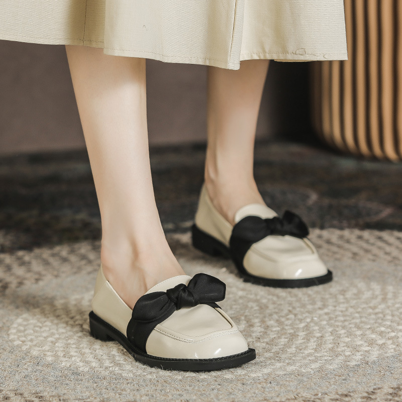 oxford japanned b91c7 cute bowtie leather flats new designer riband bow brogue shoes woman flat heel JK dress loafers