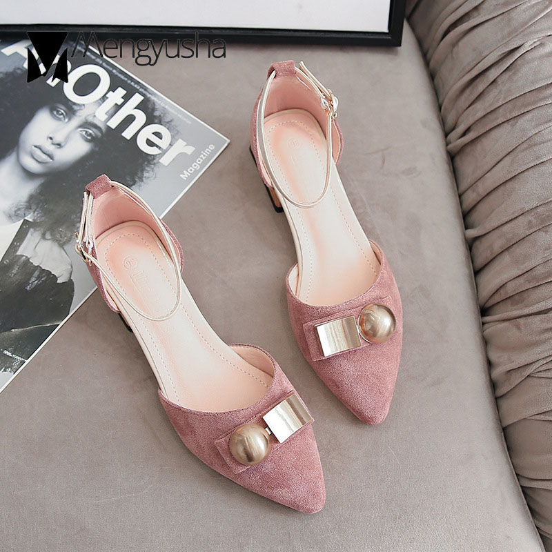 Designer Brand metal decorate sandals women buckle band sandales pointed toe ck wood heels sandalias mujer plus size 43