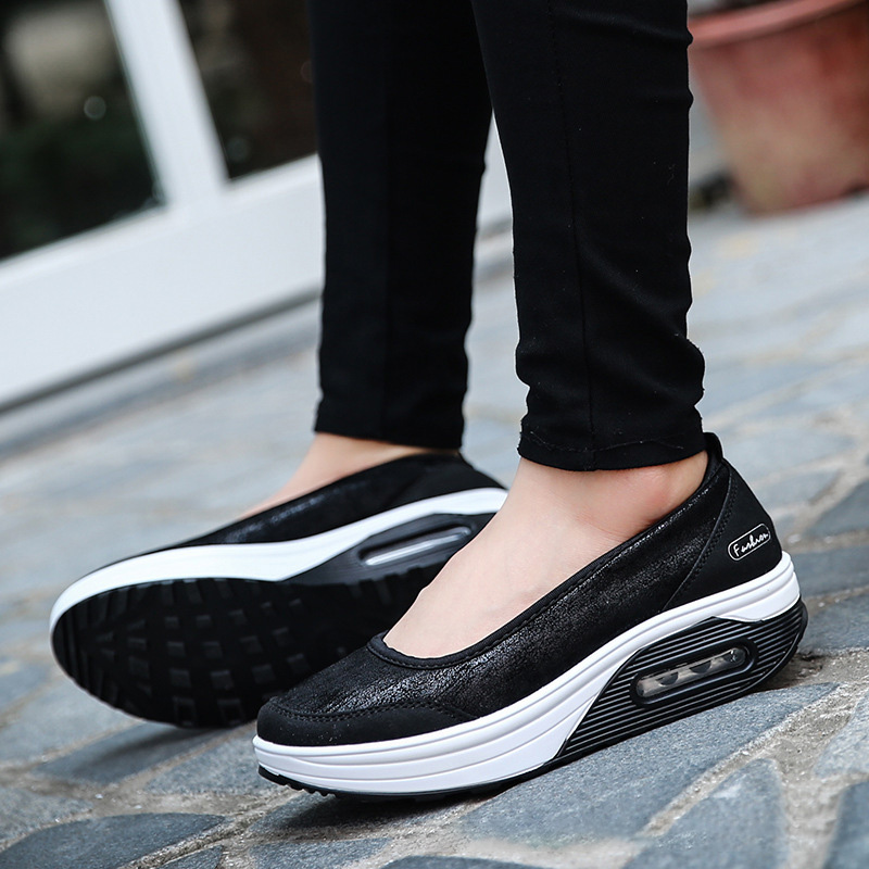 2025 NEW Women Sneakers Flats Loafers Sweet Shallow Comfort Moccasins Slip on PU Platform Ballet Ladies Vulcanized Shoes New f