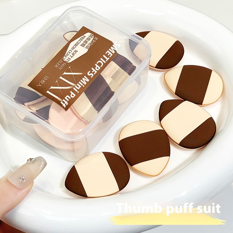 Compact Xixi Thumb Puff Concealer - No Powder Needed, Egg Drop Shaped for Both Dry and Wet Application