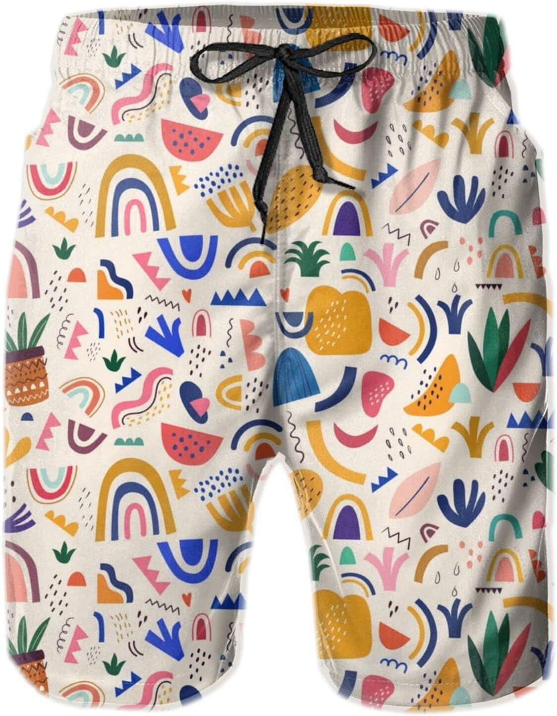 Mens Shorts 3D Printed Pattern Abstract Cartoon Print Swim Trunks Quick Dry Fashion Beach Board Swimwear