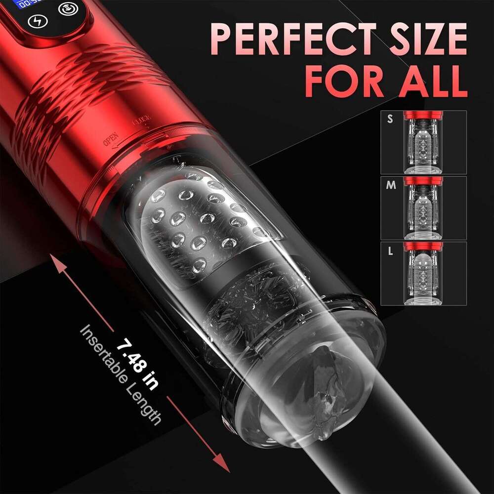 Masturbator - Automatic Masturbators with 10 Vibrating & 6 Thrusting, LCD Display Toy for Men Pocket Pussy, Male Stroker 3D Sleeve Sex hine Adult 