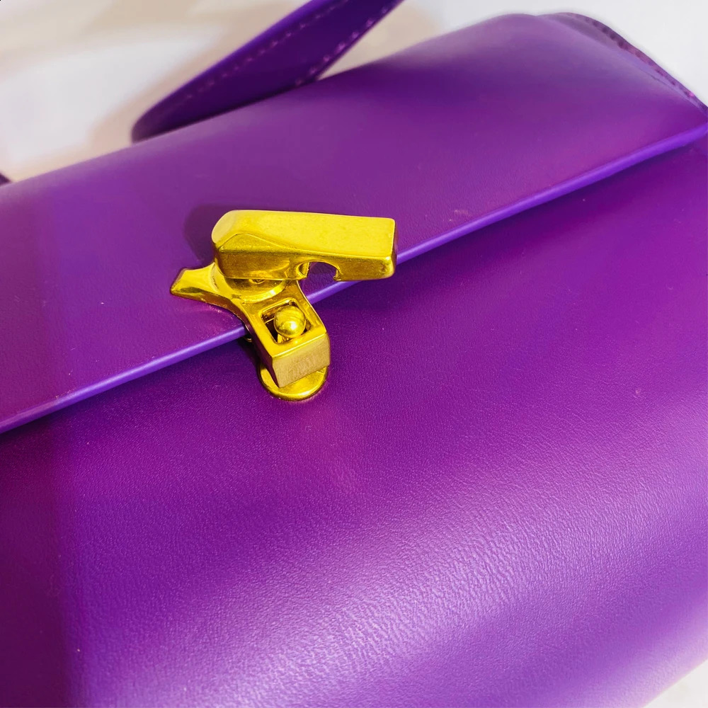 Box Small Boston Bag Handbags For Women Fashion Square Lock Decoration Shoulder Crossbody Bag Purse 240902