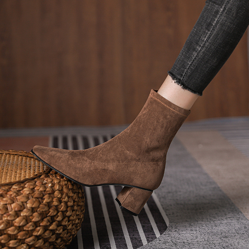 short famous designer tube zipper open singer booties mujer square toe cozy ck boots for women 60b6