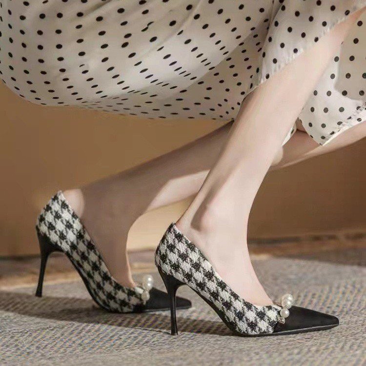 New Woman Pumps Designer Metal New Pointed Stiletto Shallow Mouth Single High Heels Women Party Shoes 1ea4