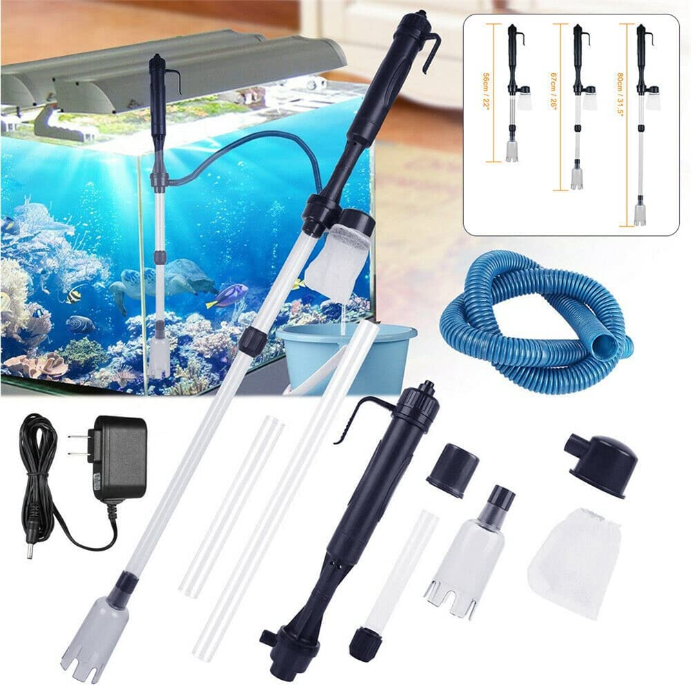 Powerful Suction Aquarium Electric Syphon Operated Fish Tank Sand Washer Vacuum Gravel Water Changer Siphon Filter Cleaner