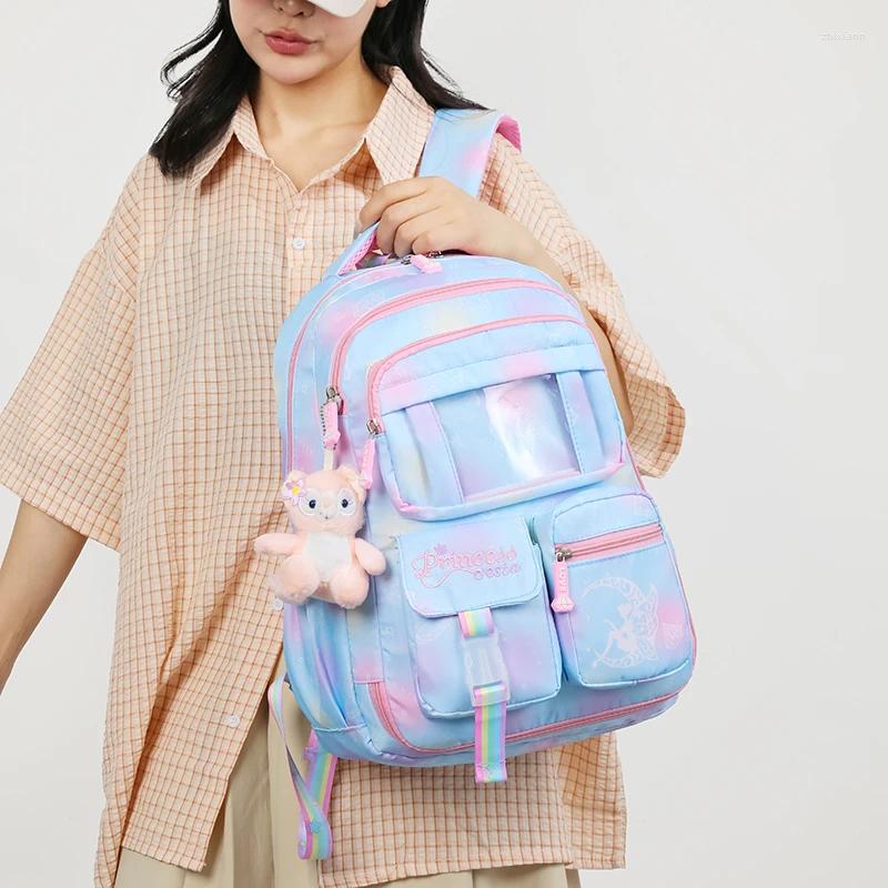 Free Shipping School Bags Waterproof Children For Girls Orthopedic Primary Backpack Kids Schoolbag Book Mochila Escolar Designer Bag Luxury Bag Tote B
