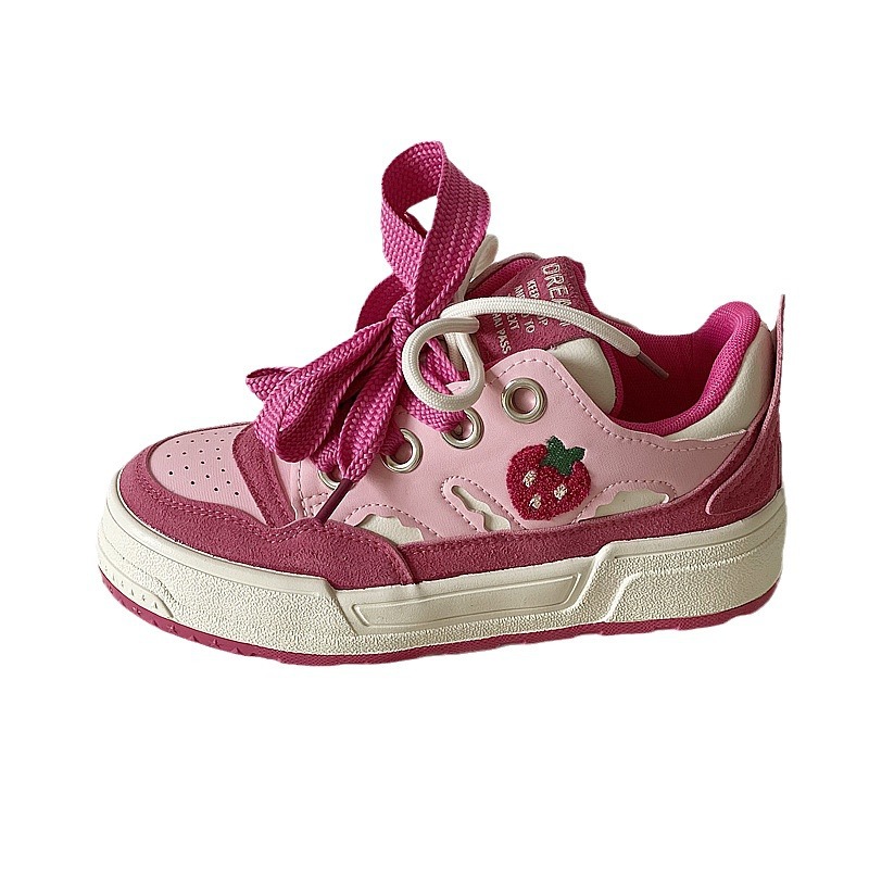 Women's 2024 Canvas Sneakers | Raspberry Powder Casual Lace-Up Flats for Spring cdae