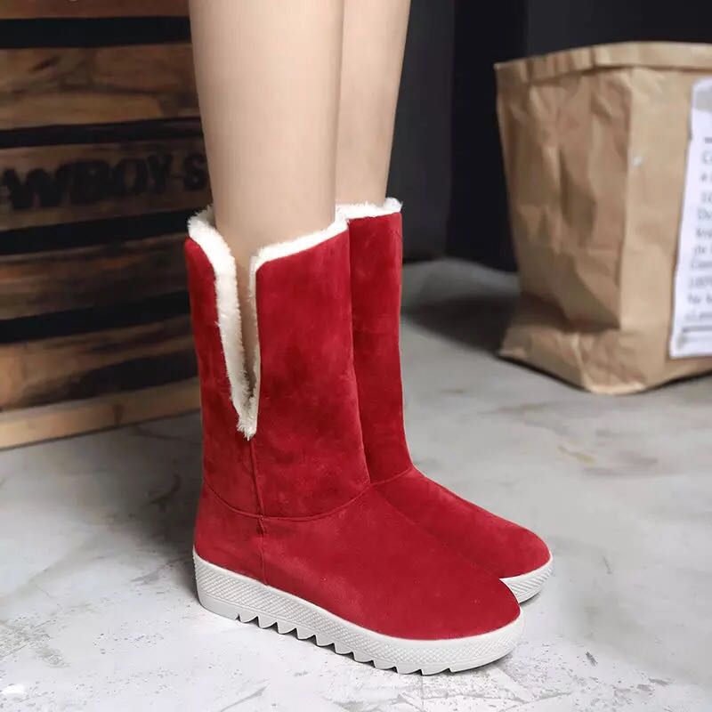 female Snow tube autumn and winter women's shoes students sweet thick bottom 2021 new plus veet warm fur boots fgb78 43c9