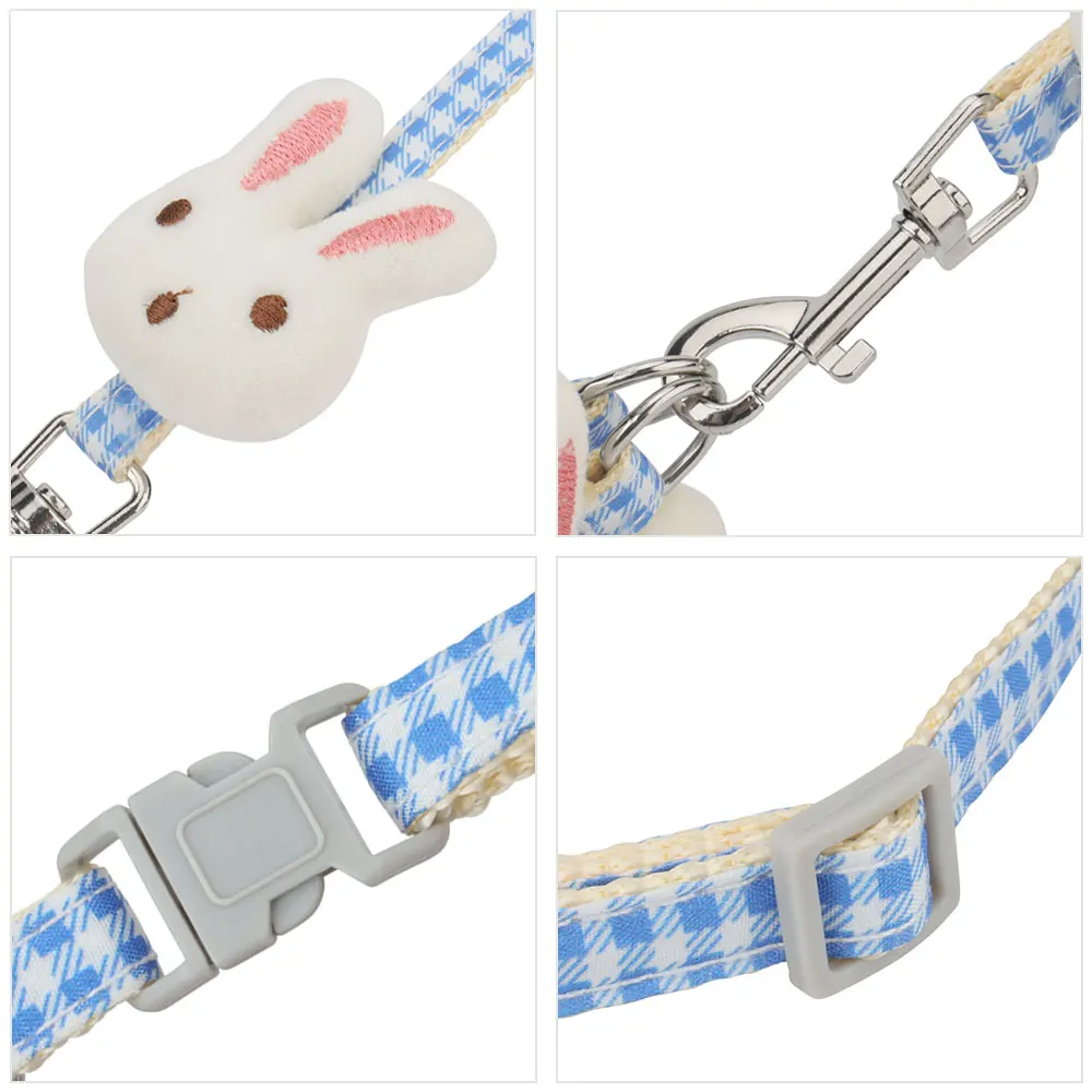 Small Dog Harness and Leash Set,bunny Decoration Safe Pet Dog Vest for Puppy Adjustable Chest Belt，Step-in Harness for Puppy Cat