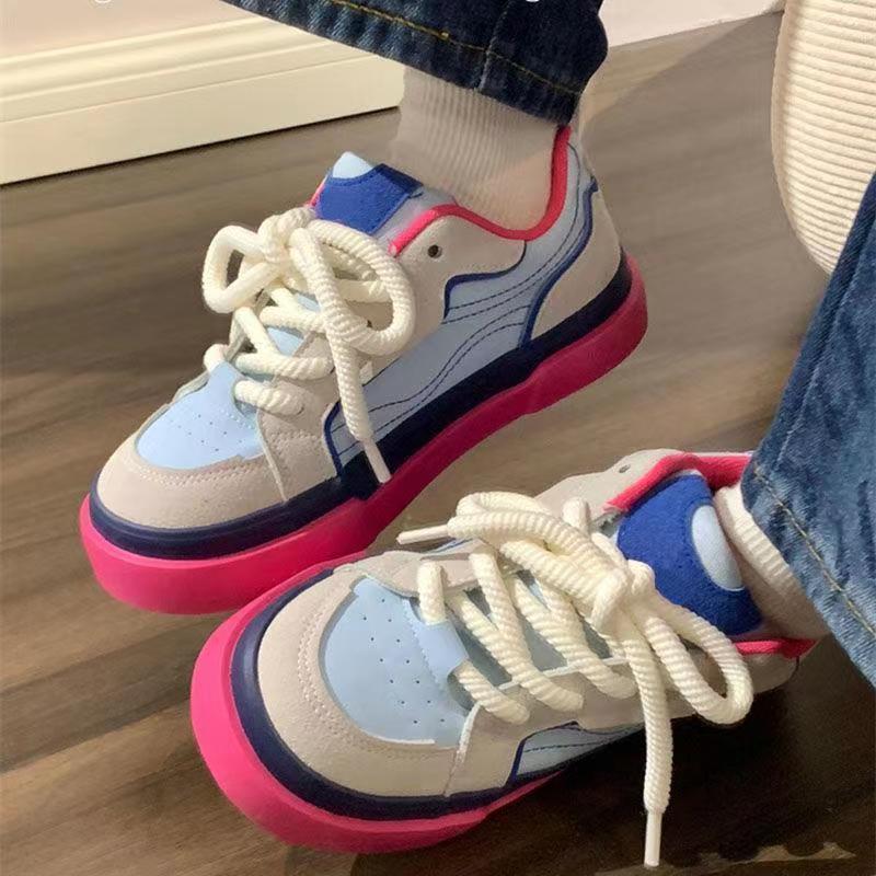 Women's versatile American niche thick soled non slip lightweight canvas shoes