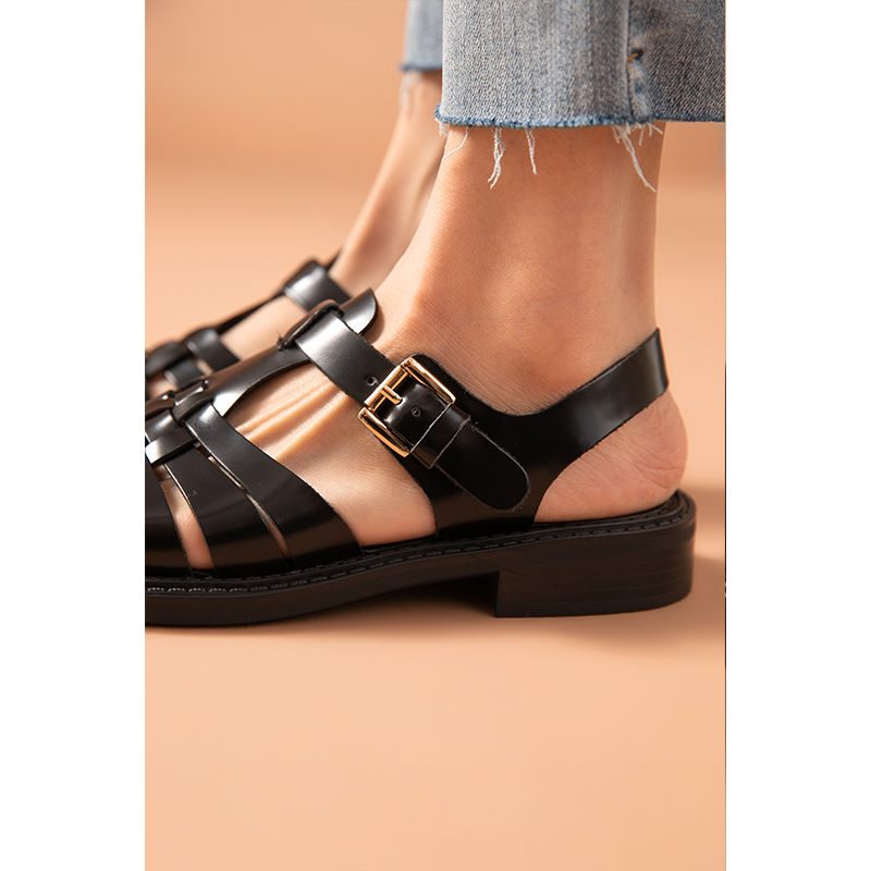 New Gladiator BeauToday Sandals Women Cow Leather Woven Roman Flats Cover Toe Buckle Strap Summer Beach Ladies Casual Shoes 33033 7e4d