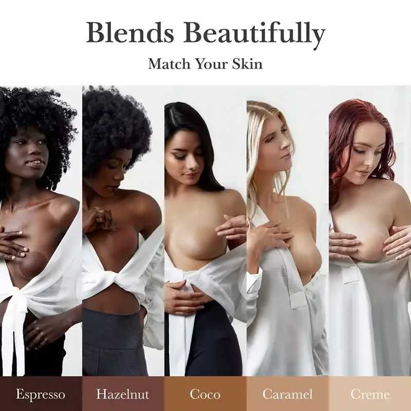 Strapless seamless cake cover ultra-thin invisible bra cushion cover bio absorbent silicone reusable sweat resistant travel bra W240829