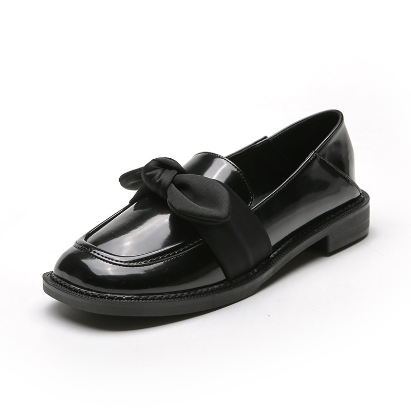 oxford japanned b91c7 cute bowtie leather flats new designer riband bow brogue shoes woman flat heel JK dress loafers