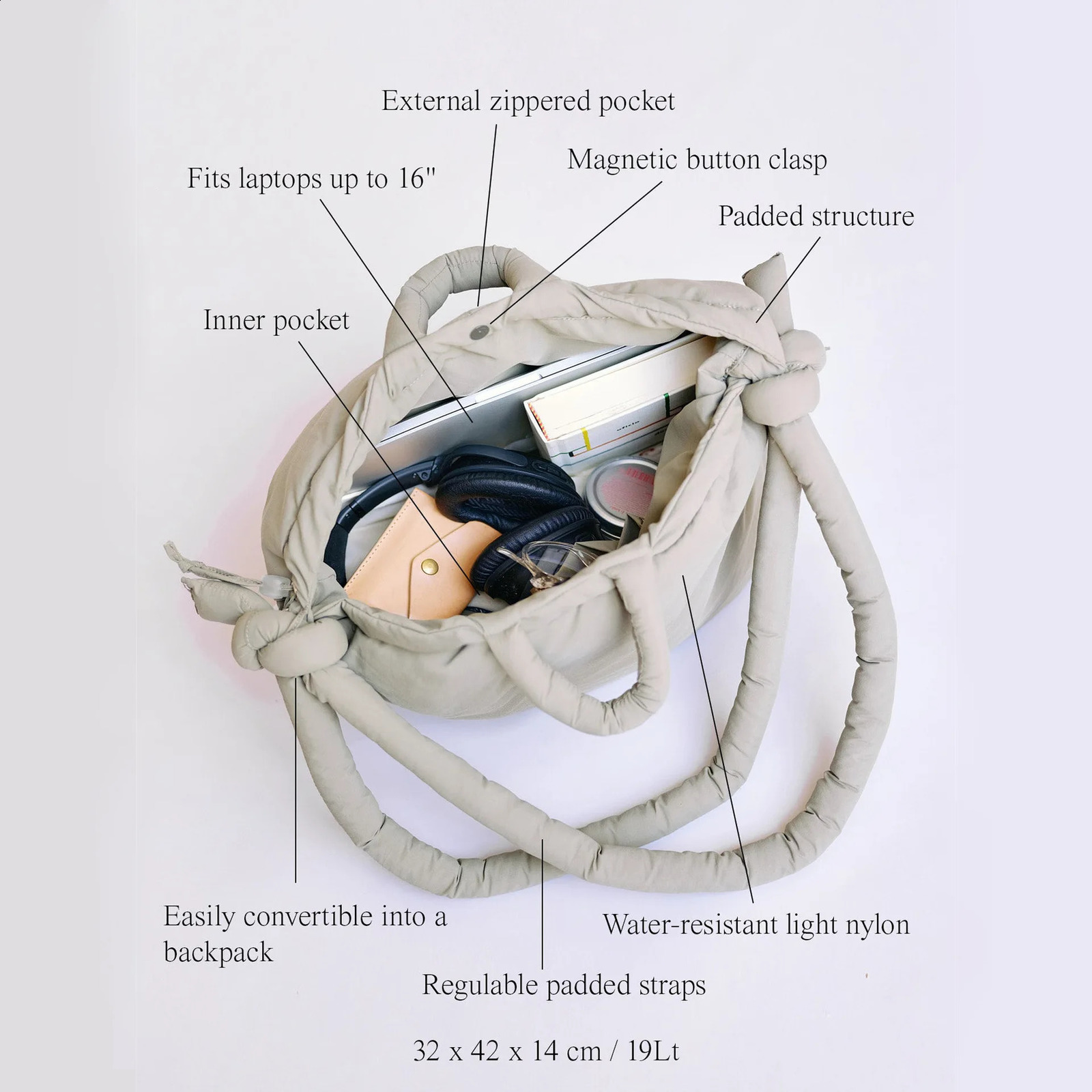 Large Capacity Down Cloud Bag Nylon Inflatable Fashion Butterfly Bag Portable Makeup Bag Storage Bag Crossbody Bag Women Bags 240902