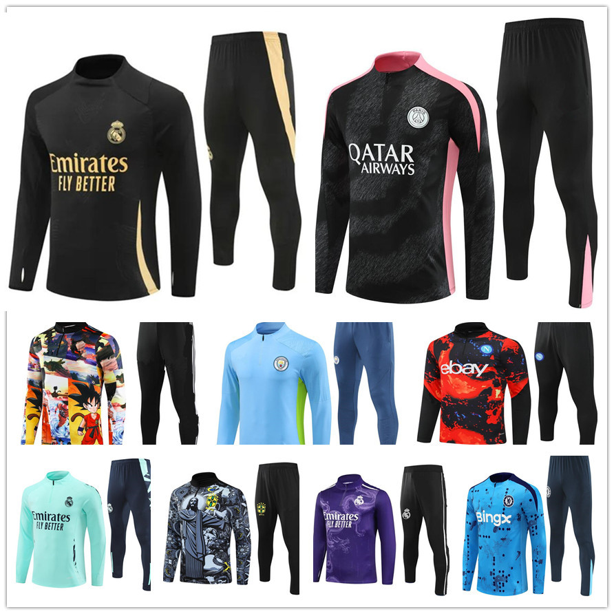 football Tracksuits Top Qualitt soccer team training suits 2425 mens kids jacket jogging set 2024 survetement foot chandal tuta da calcio