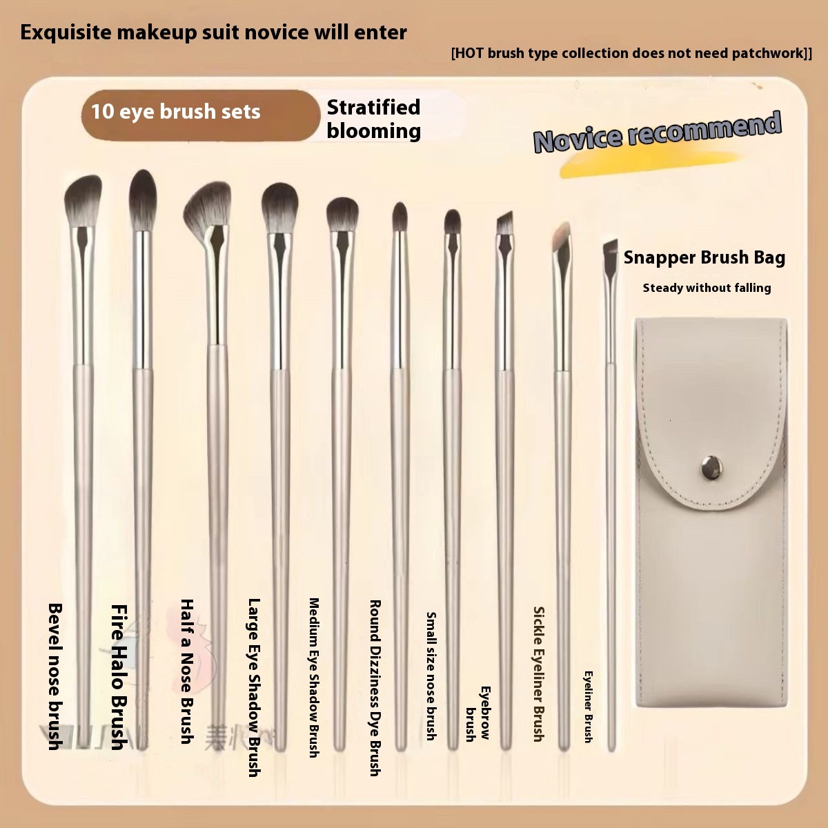 Cangzhou 15 Gilded Eyes Shadow Full Set of Brush Blade eyeliner Refreshing Hand Portable Makeup Tools