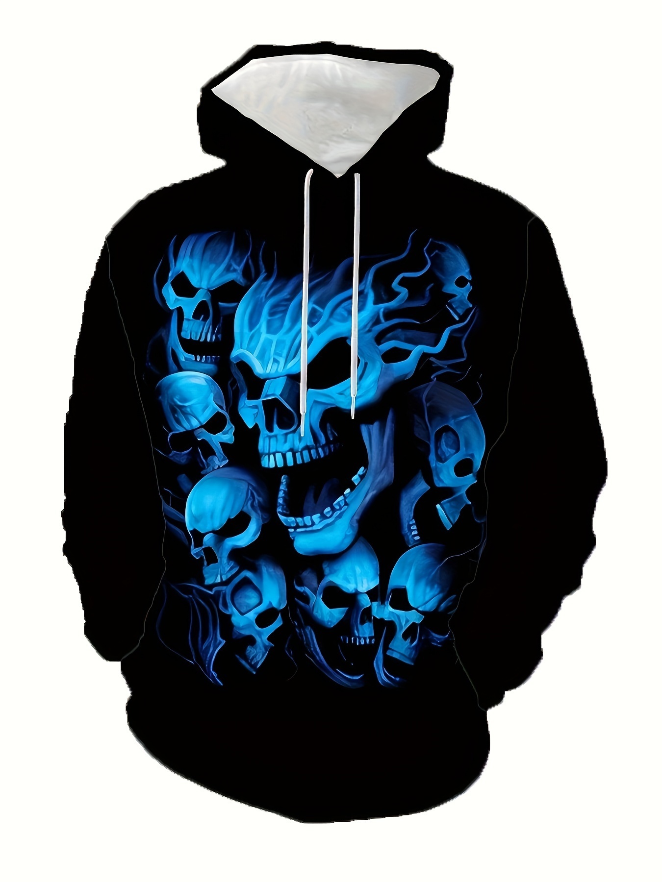 PLUS SIZE Men's Halloween Style Hoodies, Comfy Casual Slightly Stretch Tops, Men's Clothing