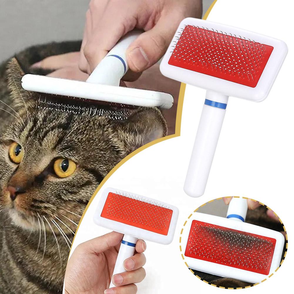 Dog Brush Stainless Steel Dogs Combs Massage Dog Grooming Brush Hair Tools Cleaning Comb Remover Cat Pet Soft Handle Cat Br F4H7