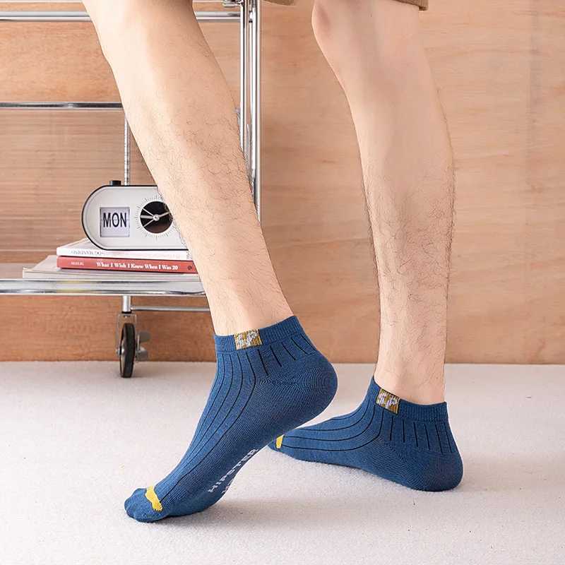 Men's Socks 5 Pairs Mens Letters SP Short Socks Spring And Summer Shallow Low Top Sport Short Socks Trend In Tube Socks Y240830Q1TU