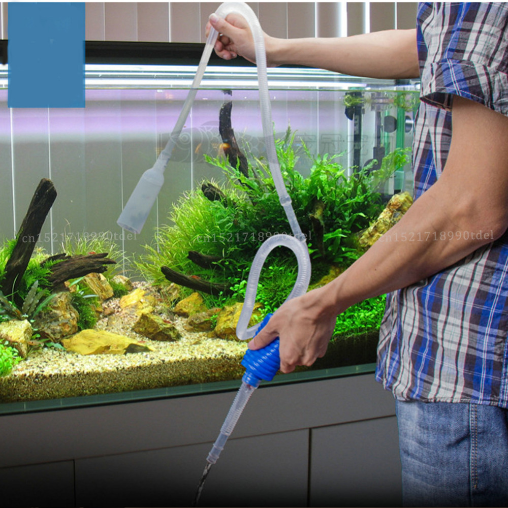 Aquarium Siphon Syphon Vacuum Cleaner Pump, Semi-automatic Water Change Changer, Gravel Water Filter, Acuario Accessories