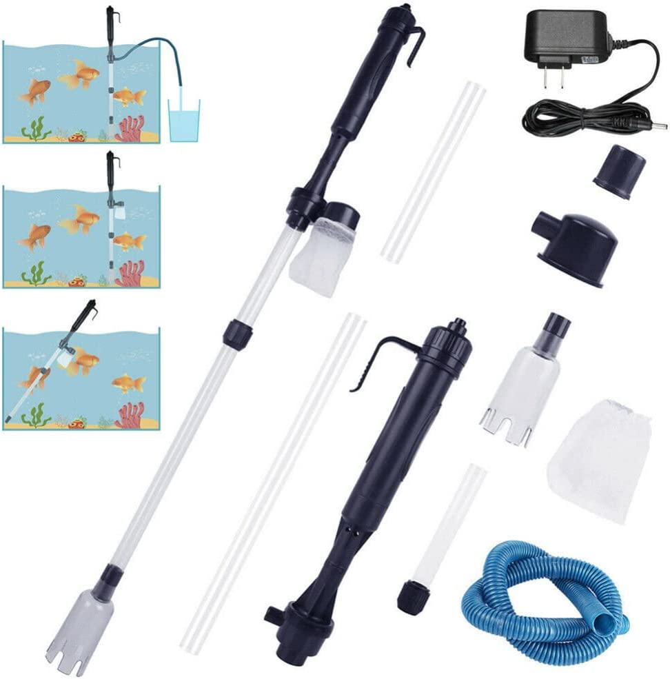 Powerful Suction Aquarium Electric Syphon Operated Fish Tank Sand Washer Vacuum Gravel Water Changer Siphon Filter Cleaner