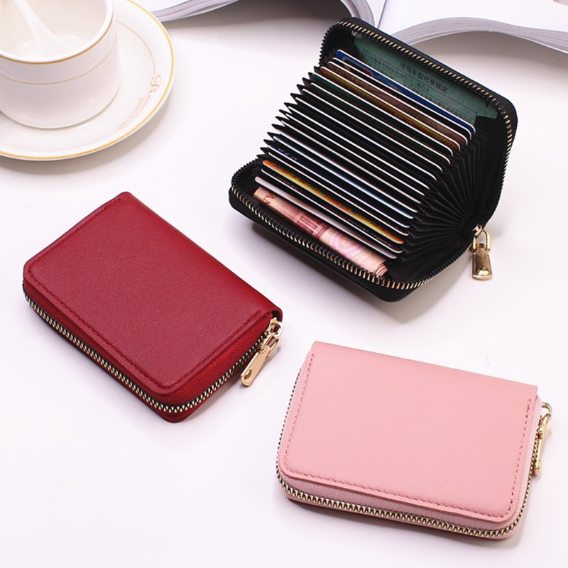 2024 Multi Card Zero Wallet Business Card Wallets Women Men Solid Color Mini Bank/ID/Credit Card Holder Case Card Money Bag NEW
