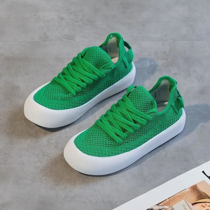 2025 NEW Mesh Knitted Women Summer Breathable Sneakers Fashion Flat Platform Ladies White Casual Sports Shoes Tenis Feminino a