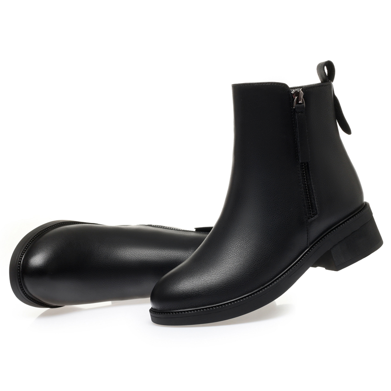 AIYUQI Women Boots Winter Fashion Anti-Slip Women Ankle Boots Mid Heel Natural Wool Genuine Leather Snow Boots Ladies