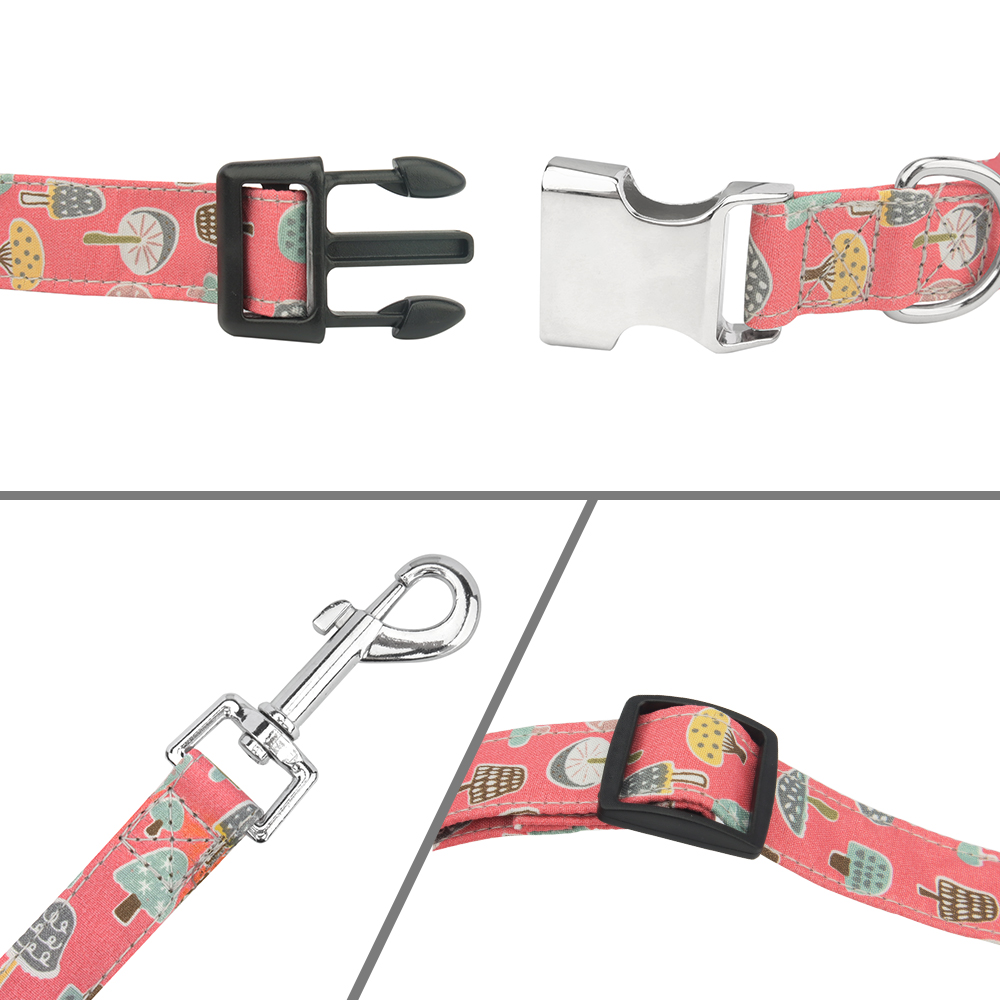 Unique Style Cartoon Pattern Dog Collar with Metal Buckle Puppy Adjustable Cloth Collars for Dogs and Cats Small Medium Large