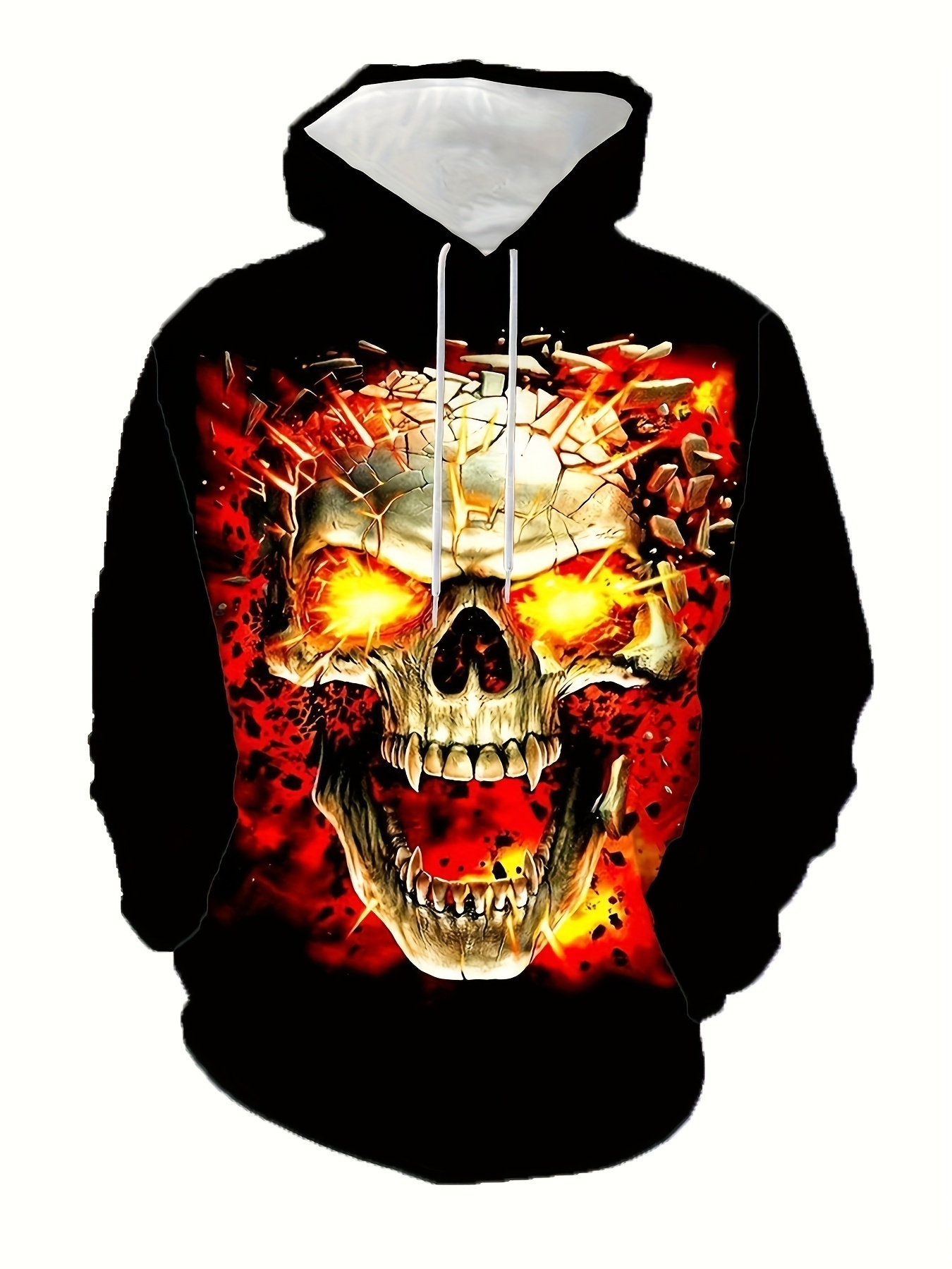 PLUS SIZE Men's Halloween Style Hoodies, Comfy Casual Slightly Stretch Tops, Men's Clothing