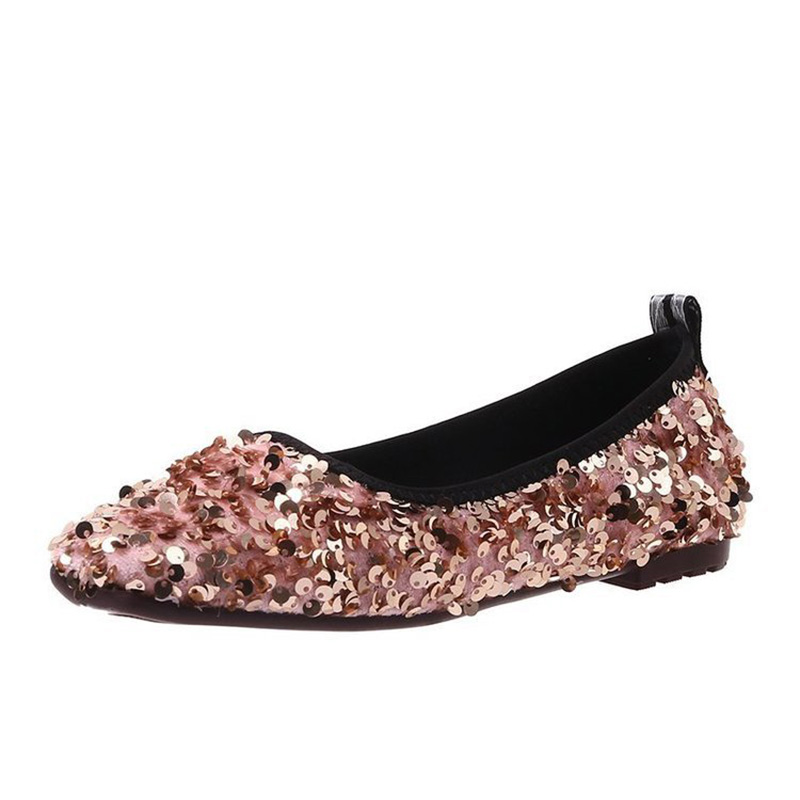 moccasins e8853 spring bg new glitter ballet flats square toe shallow mouth ballerina shoes slip on loafers women