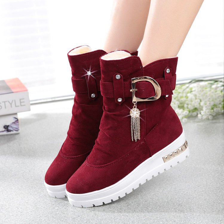 Suede Leather Women's Snow Non-slip Women Winter Ankle Boots 2018 Plush Warm Zipper Casual Woman Shoes 695 ba21