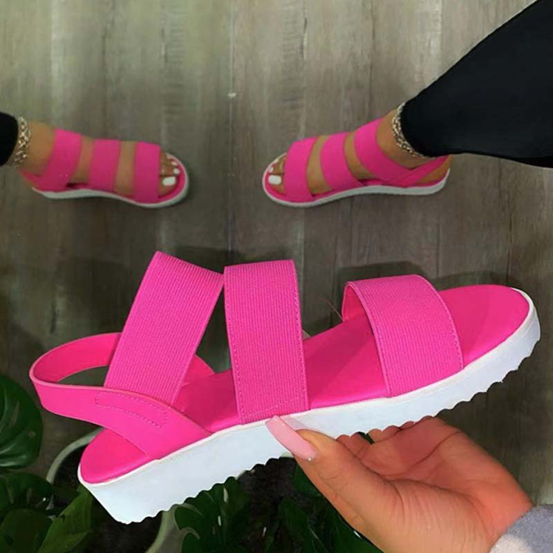 Women Shoes 2021 Large Size New Shoes Women Platform Mid Heels Peep Toe Ladies Sandals Slip-On Outdoor Walking Sandalias Mujer