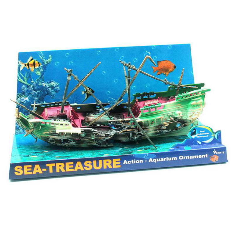 Large Aquarium Decoration Boat Aquarium Ship Air Split Shipwreck Fish Tank DIY And Home Decorating