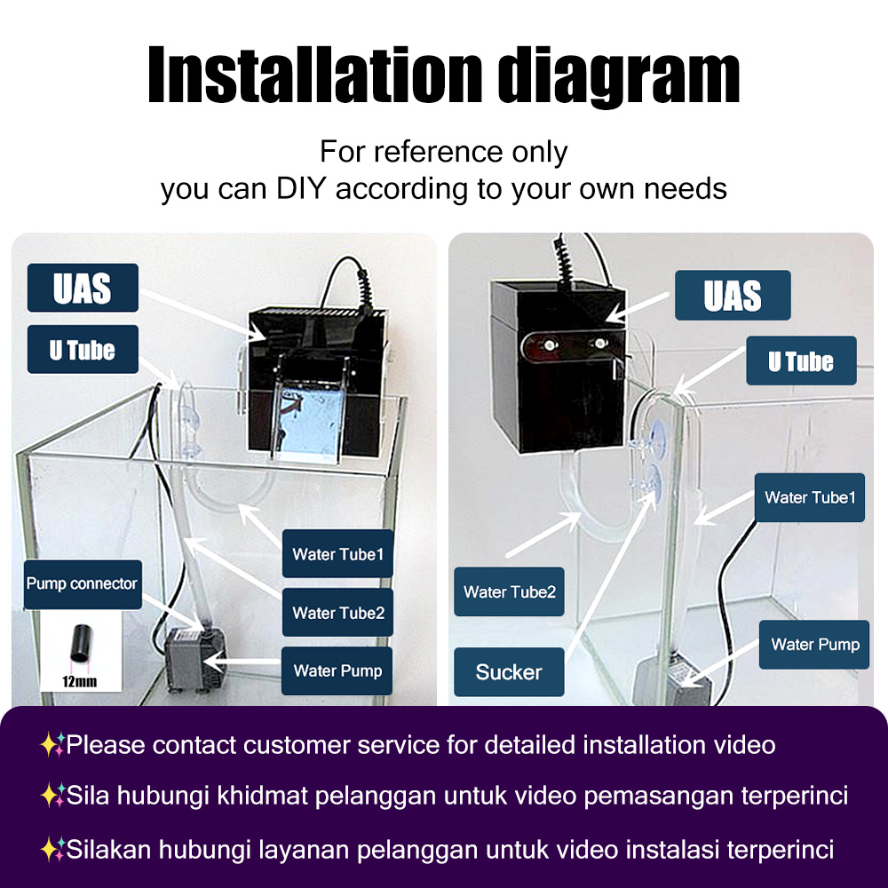 Marine UAS External Algae Box Balance Water Quality By Controlling Algae Growth Mute Filter for Bedroom