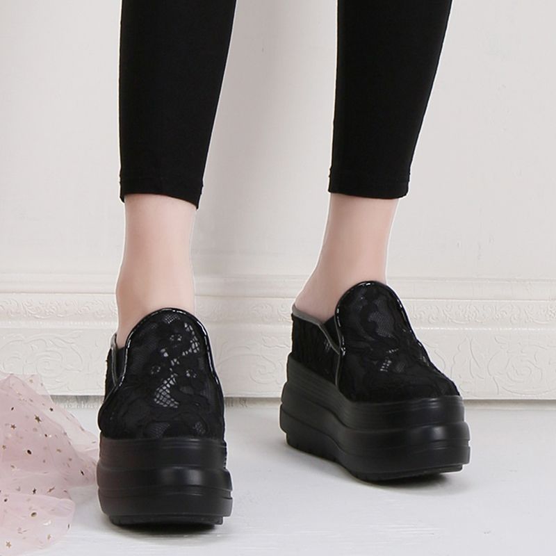 Fujin 10.5cm 10cm Air Mesh PU Leather Women Casual Shoes Platform Wedge Sneakers Chunky Heel Summer Shoes Fashion Hidden Heels