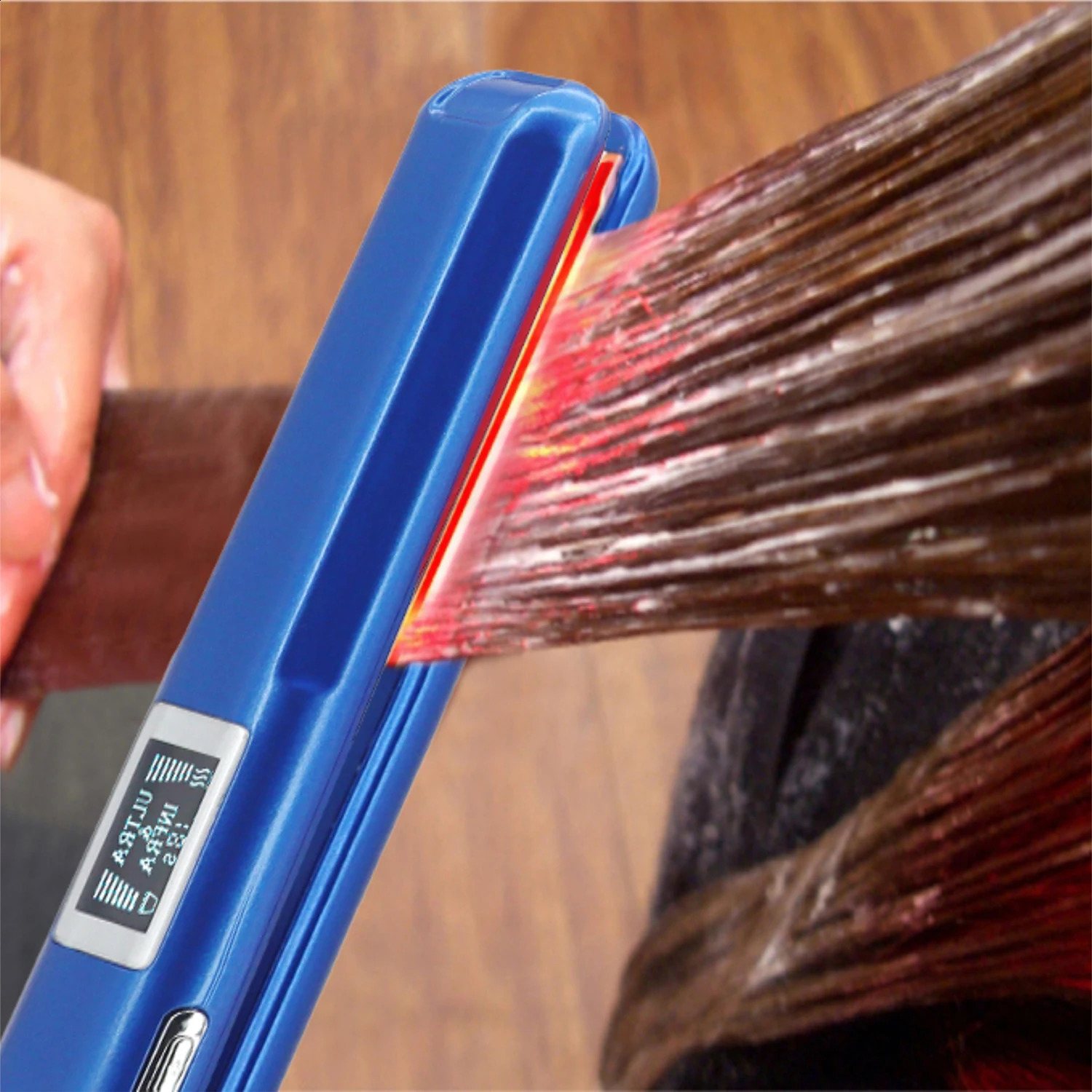 Hair care ultrasonic infrared straightener professional cold flat iron for hair care stylist treatment condition tool 240830