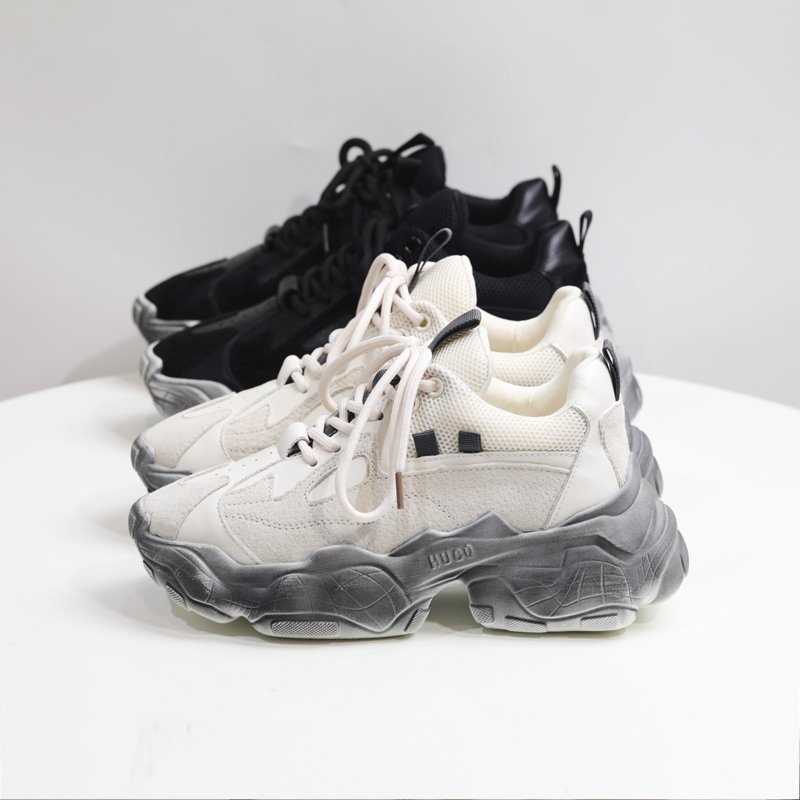 Women: Chunky Tennis Platform Lace-Up Sneakers, Comfortable Walking Shoes, Hot Fashionable Vulcanized Sole, Women's Canvas Shoes Lace Up Sneakers