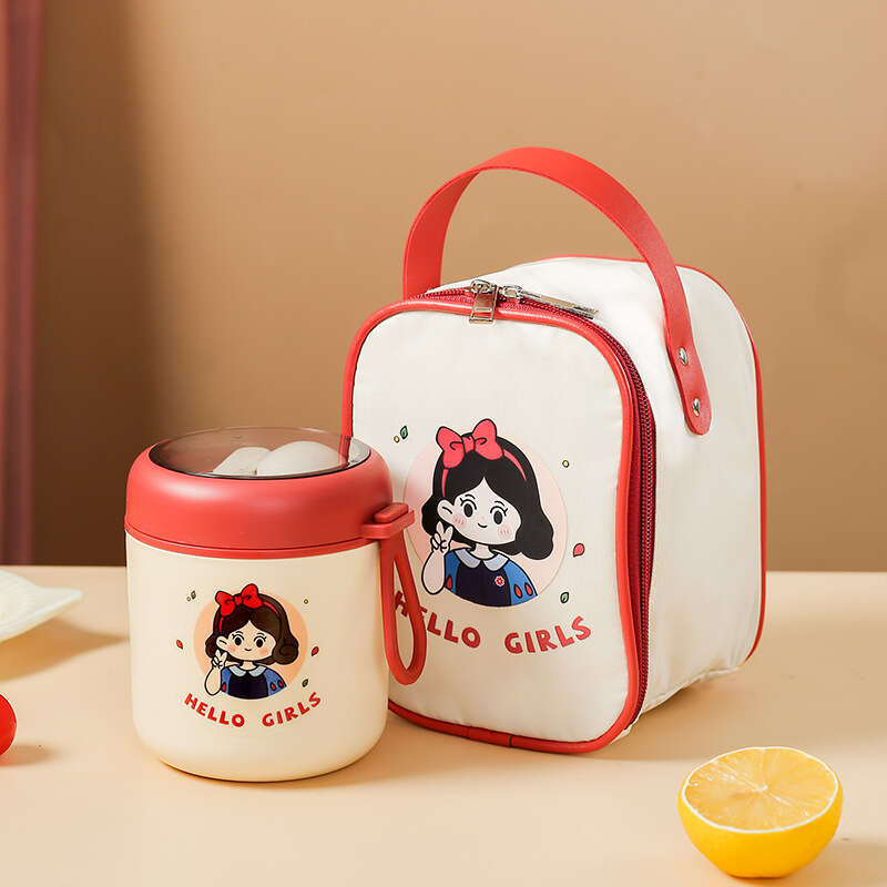 Panda breakfast 304 stainless steel Japanese with lid spoon sealed soybean milk cup insulated soup pot