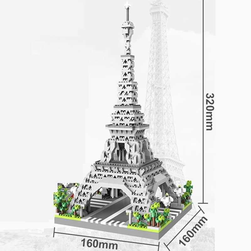 MOC Paris Tower Street View Building Blocks Mini Diamond Small Particle Assembly Building Blocks Decorative Toys W240828