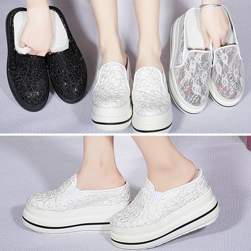 Fujin 10.5cm 10cm Air Mesh PU Leather Women Casual Shoes Platform Wedge Sneakers Chunky Heel Summer Shoes Fashion Hidden Heels