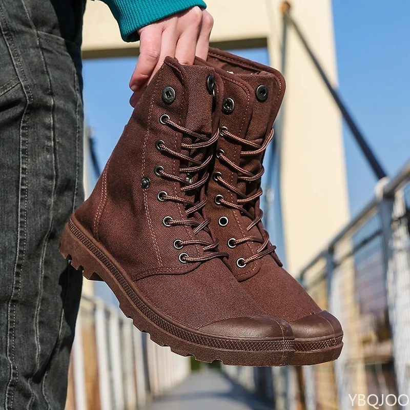 men Outdoor shoes thick-soled high-top canvas shoes men flip fashion sports shoes 2022