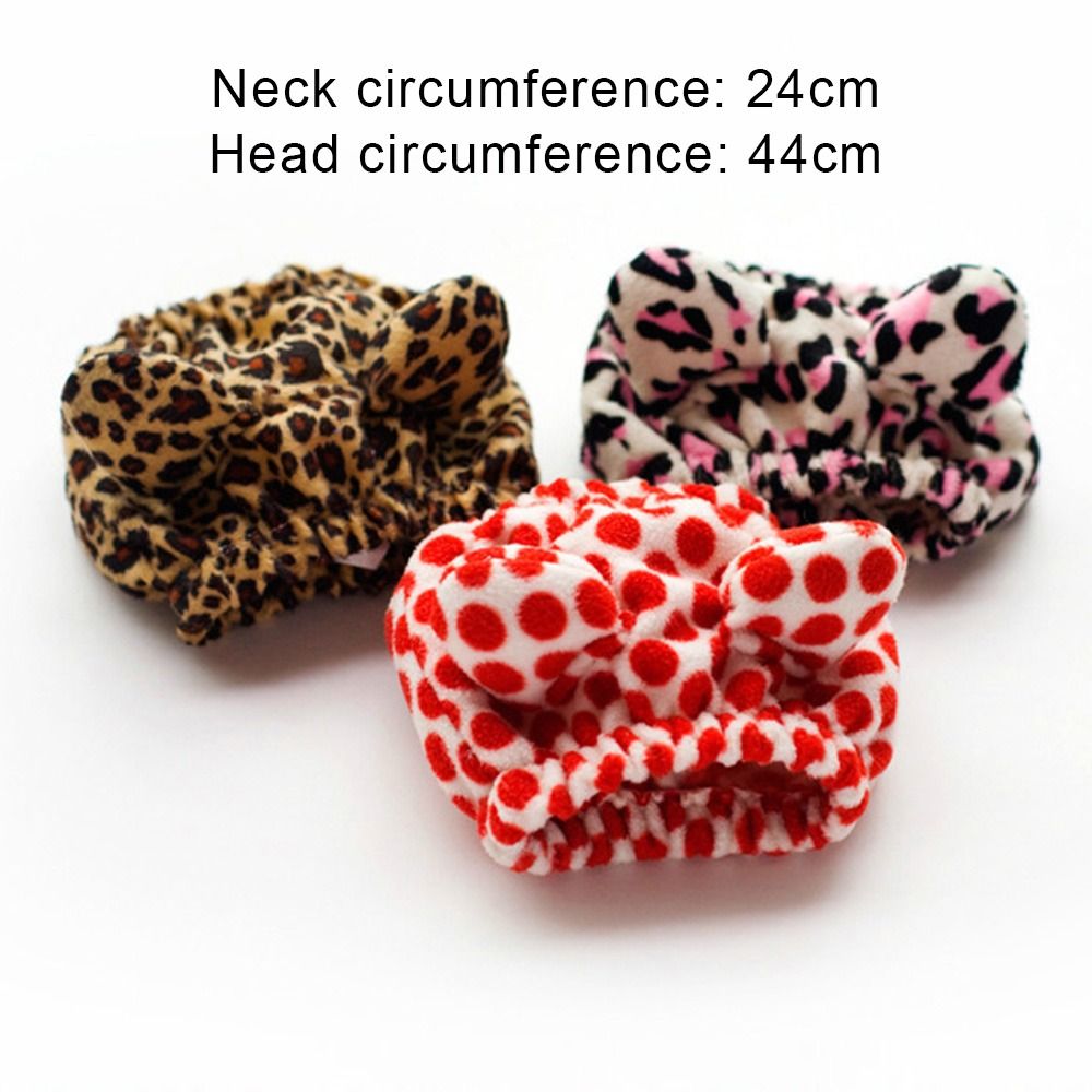 2PCS Warm Pet Cap Casual Leopard Print Drawstring Adjustable Dog Hat with Fur Ball Winter Fashion Headgear Party