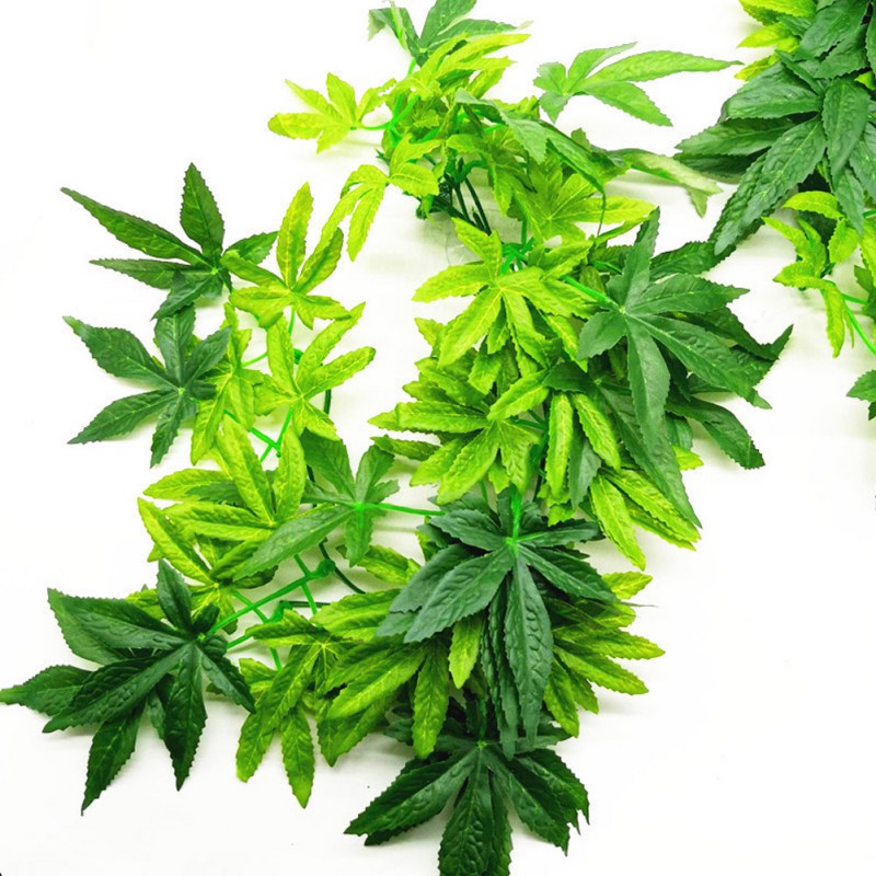 1PC Reptile Plants Plastic Simulation Leaf with Sucker Fish Tank Aquarium Decoration Artificial Green Plant Fake Hanging Leaves