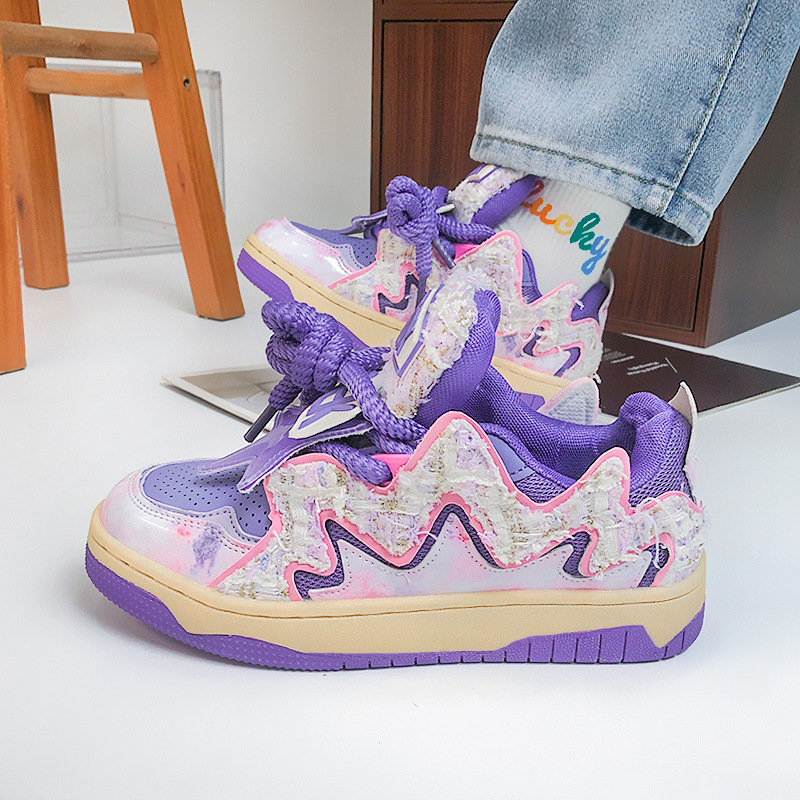 Men's Women's Retro Star Colorblock Casual Sneakers 96c2