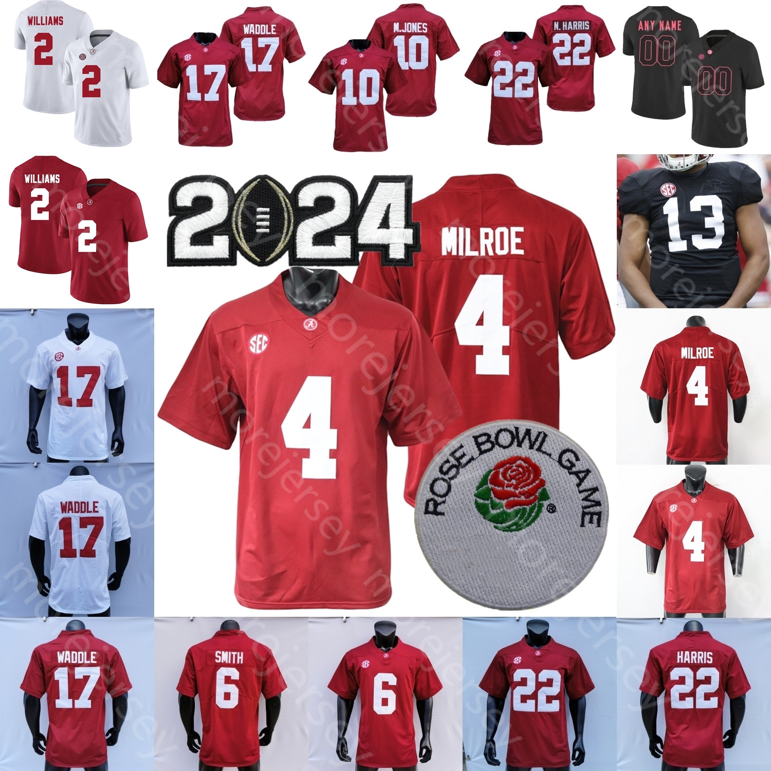 Jalen Milroe Football Jersey College Ryan Williams Justice Haynes Jam Miller Prentice Ty Simpson Deontae Lawson Hill Sabb Sayin Proctor Mbakwe Carter Hollywood